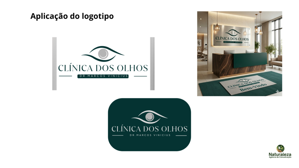 Desenvolvimento de logotipo e aplicação visual para clínica oftalmológica. Design criado para transmitir saúde , precisão e confiança aos pacientes.